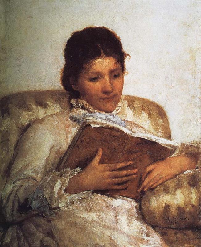 Mary Cassatt Reading the book